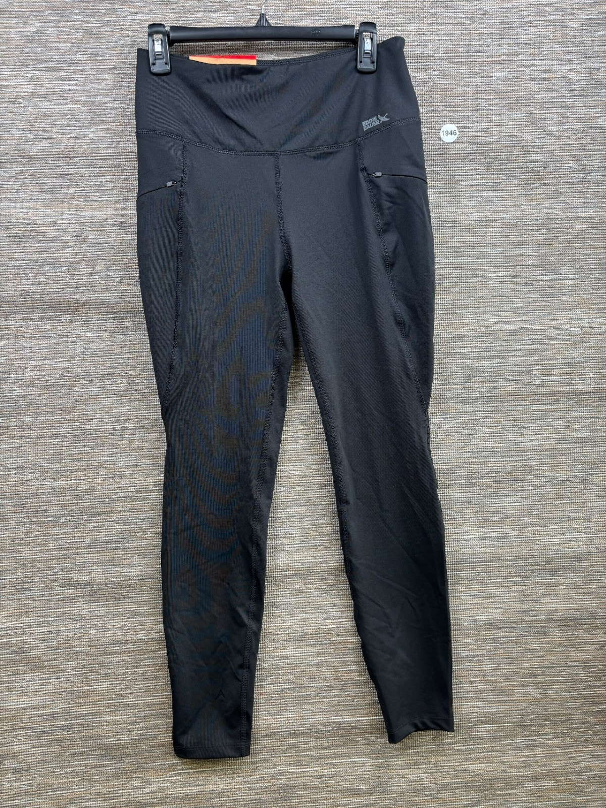 Eddie Bauer Trail Tight Leggings Women Size M Black High Rise Zip Pockets New